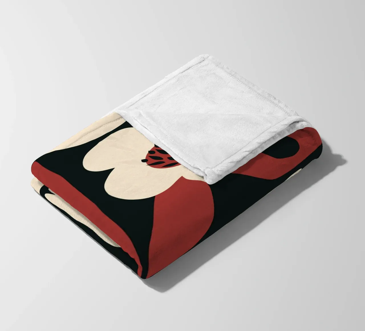 Composizione di fiori rossi retrò coperta in pile da Little Dean