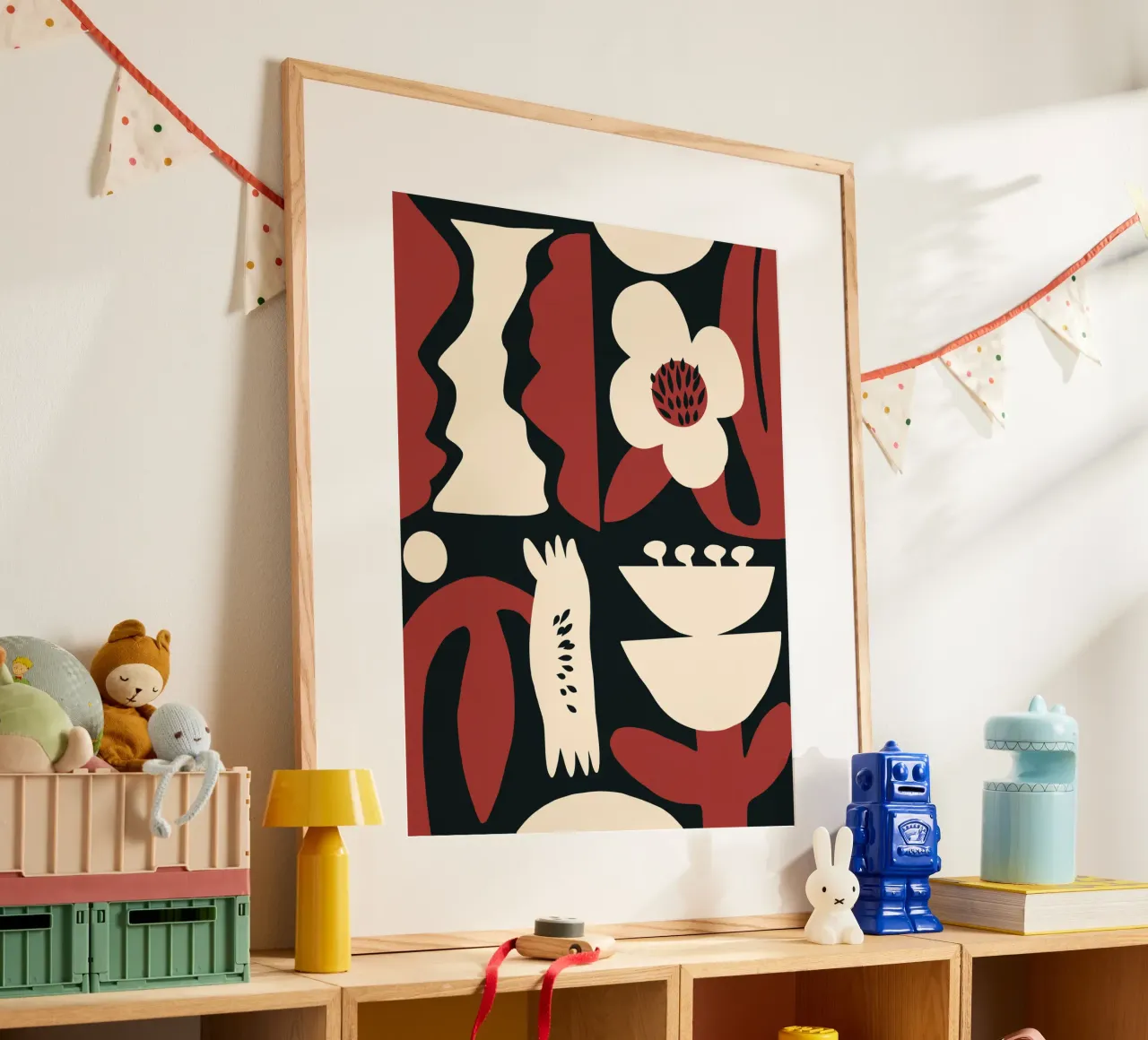 Composizione di fiori rossi retrò carta hahnemühle da Little Dean