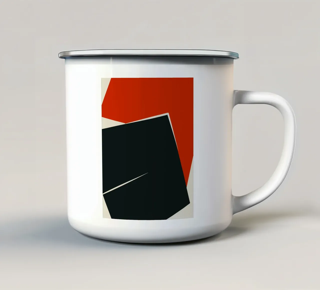 Groot abstract 03 emaille mok van Little Dean