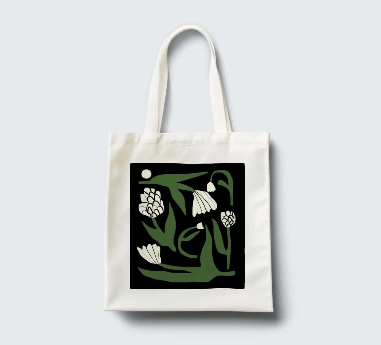 Composizione di fiori bianchi 02 borsa in juta da Little Dean