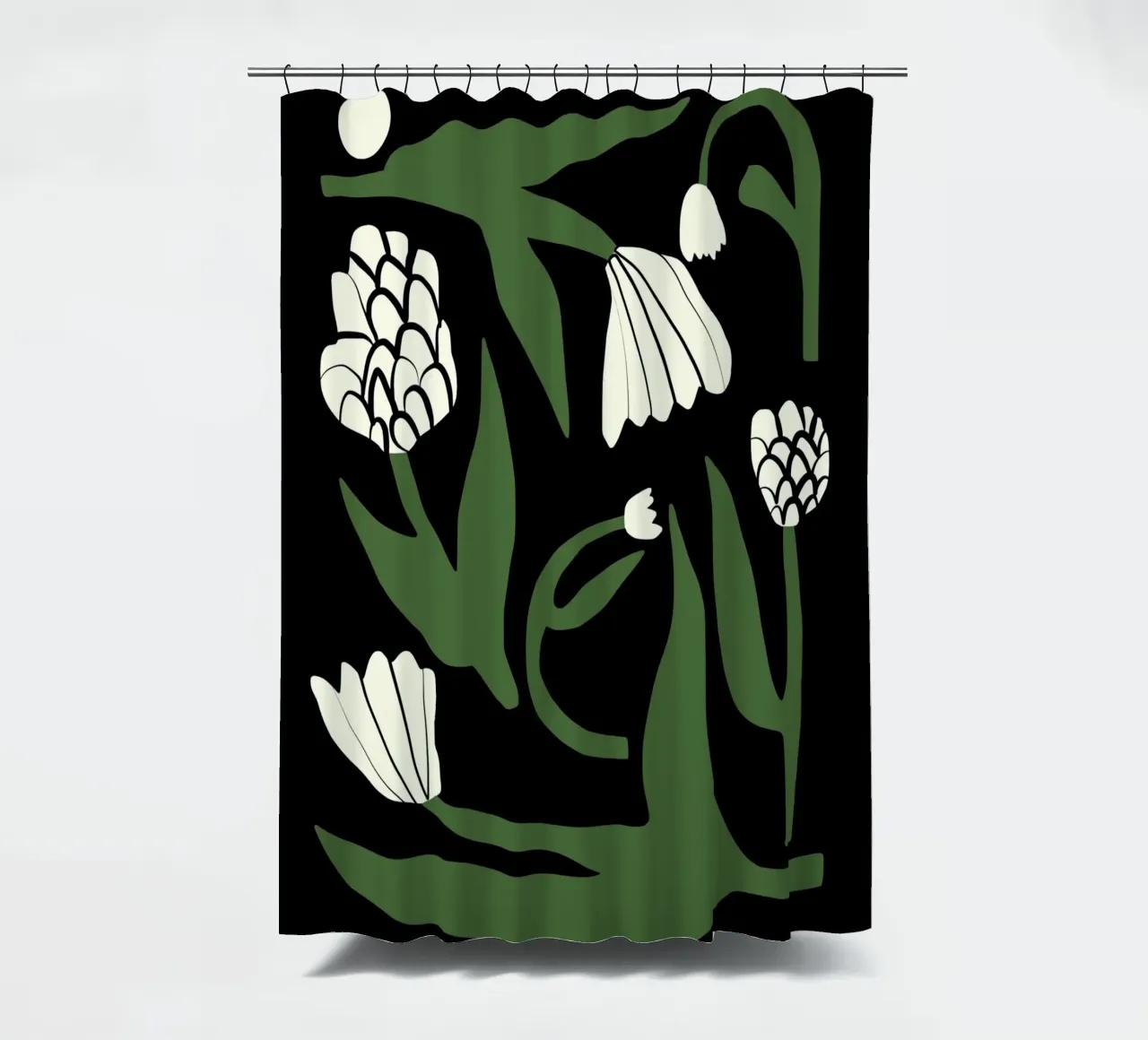 Composizione di fiori bianchi 02 tenda da doccia da Little Dean