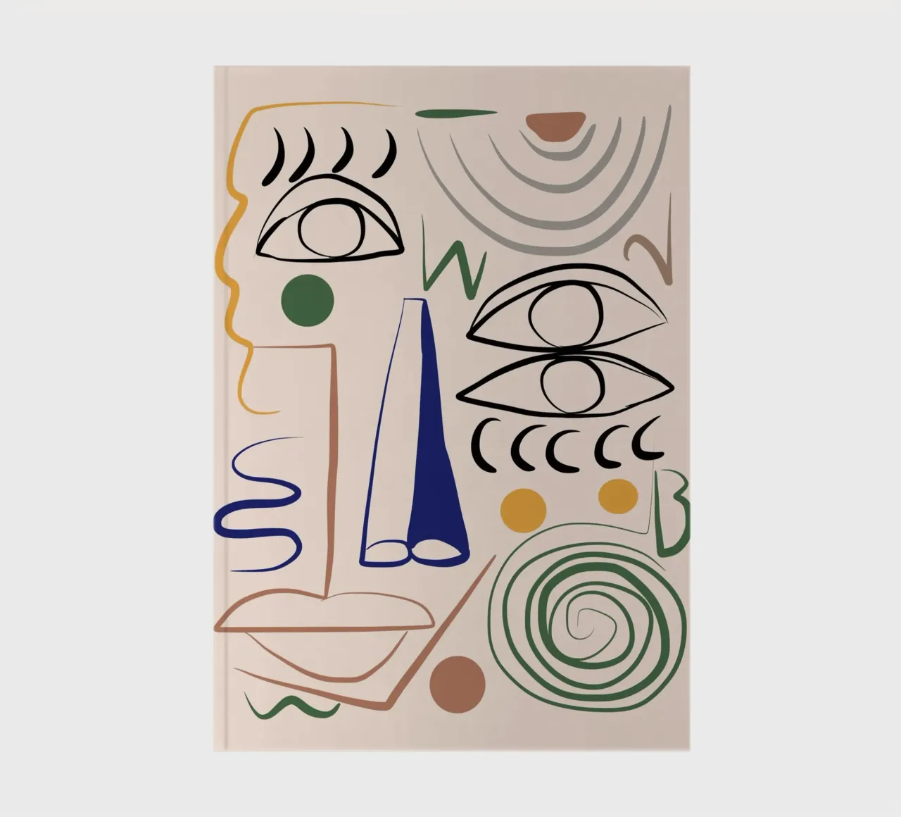 Maximalist line art 09 notebook by Little Dean
