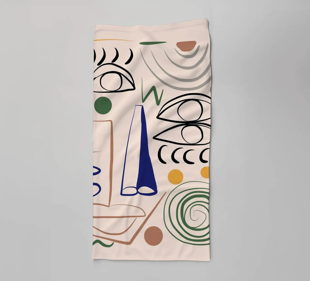 Maximalist line art 09 towel by Little Dean