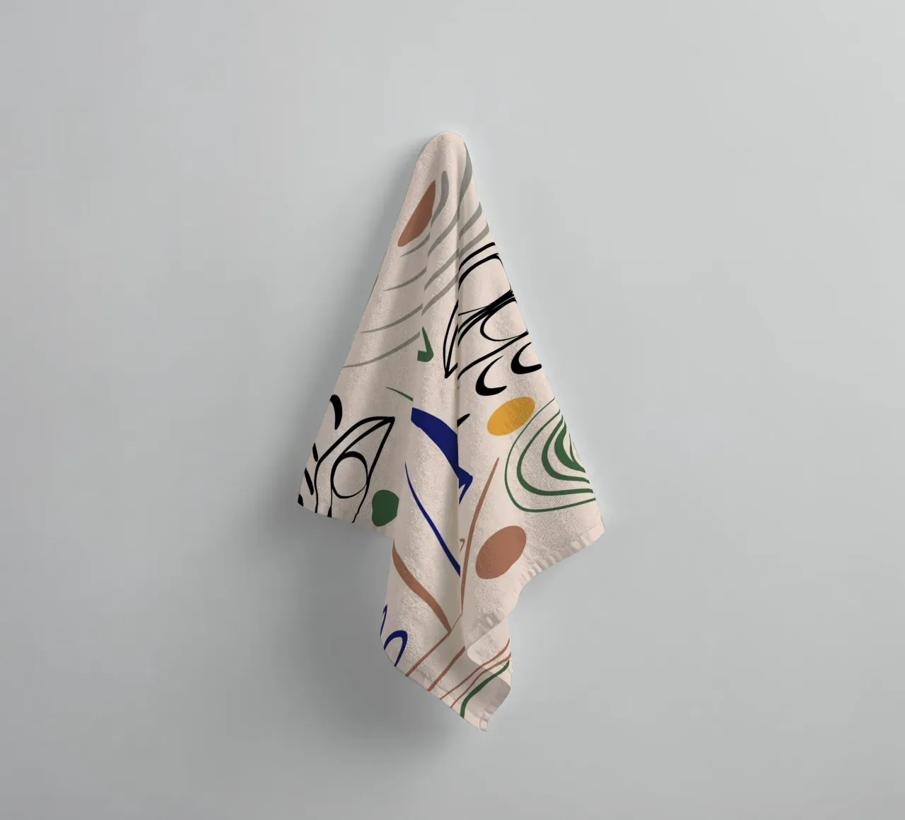 Maximalist line art 09 towel by Little Dean