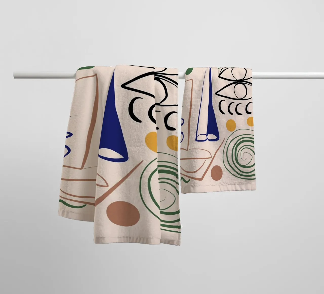 Maximalist line art 09 towel by Little Dean