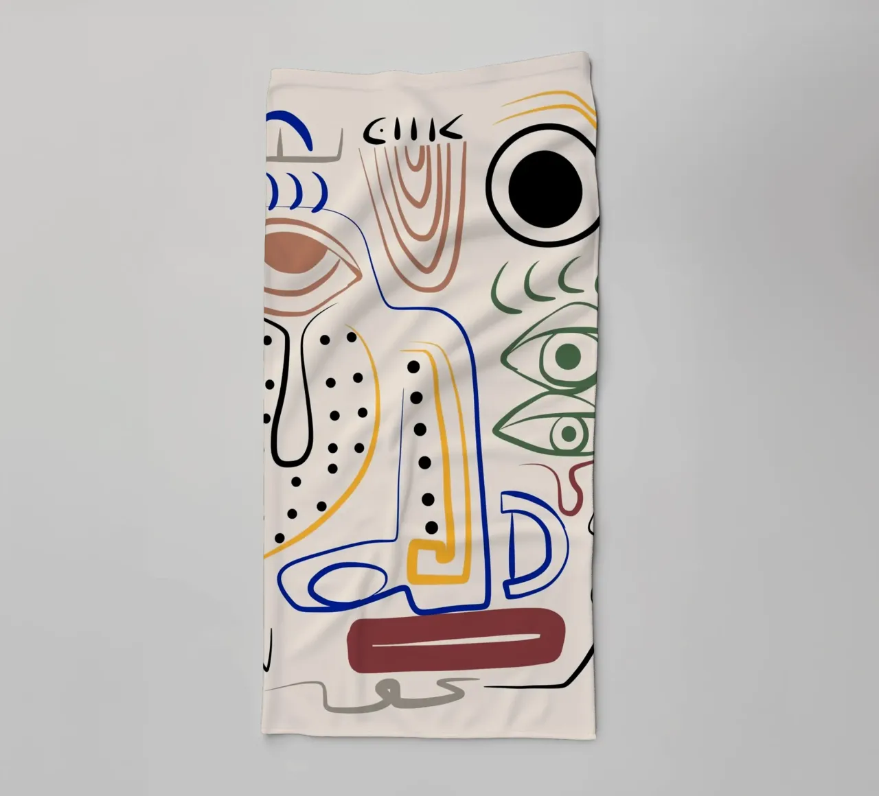 Maximalist line art 12 towel by Little Dean