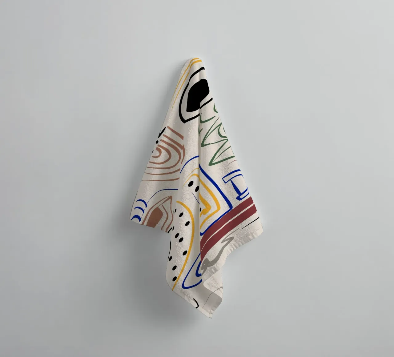 Maximalist line art 12 towel by Little Dean