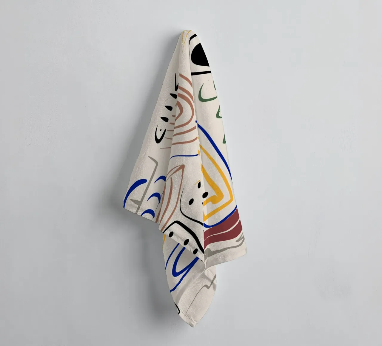 Maximalist line art 12 towel by Little Dean