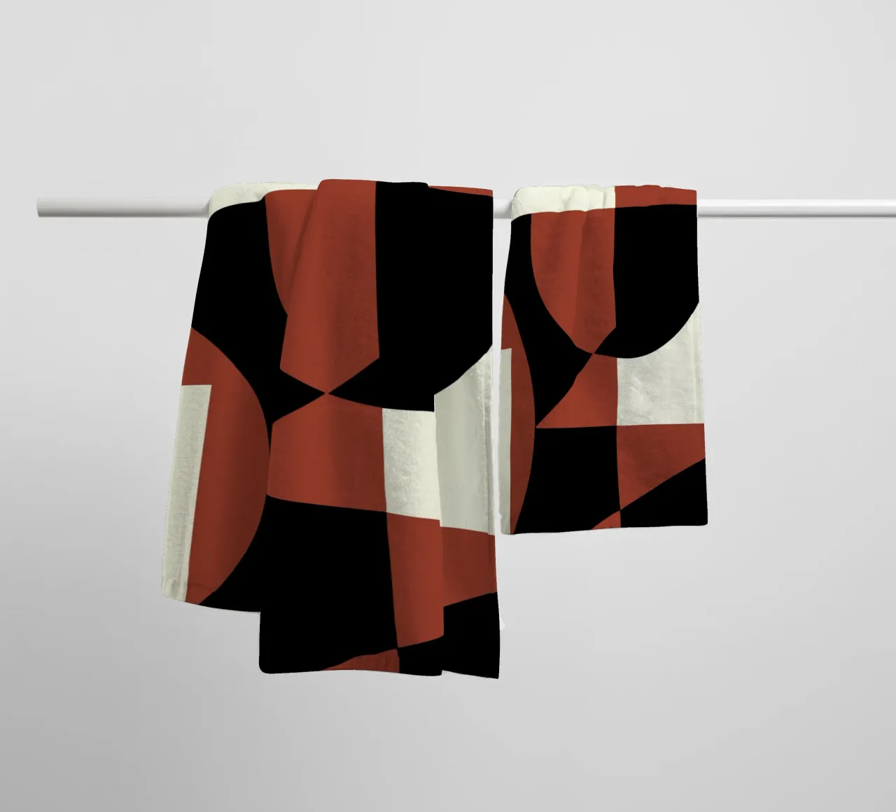 Scandinavian geometry 02 towel by Little Dean