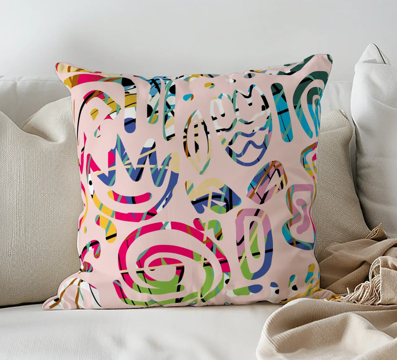 Graffiti scribble cuscino da Little Dean