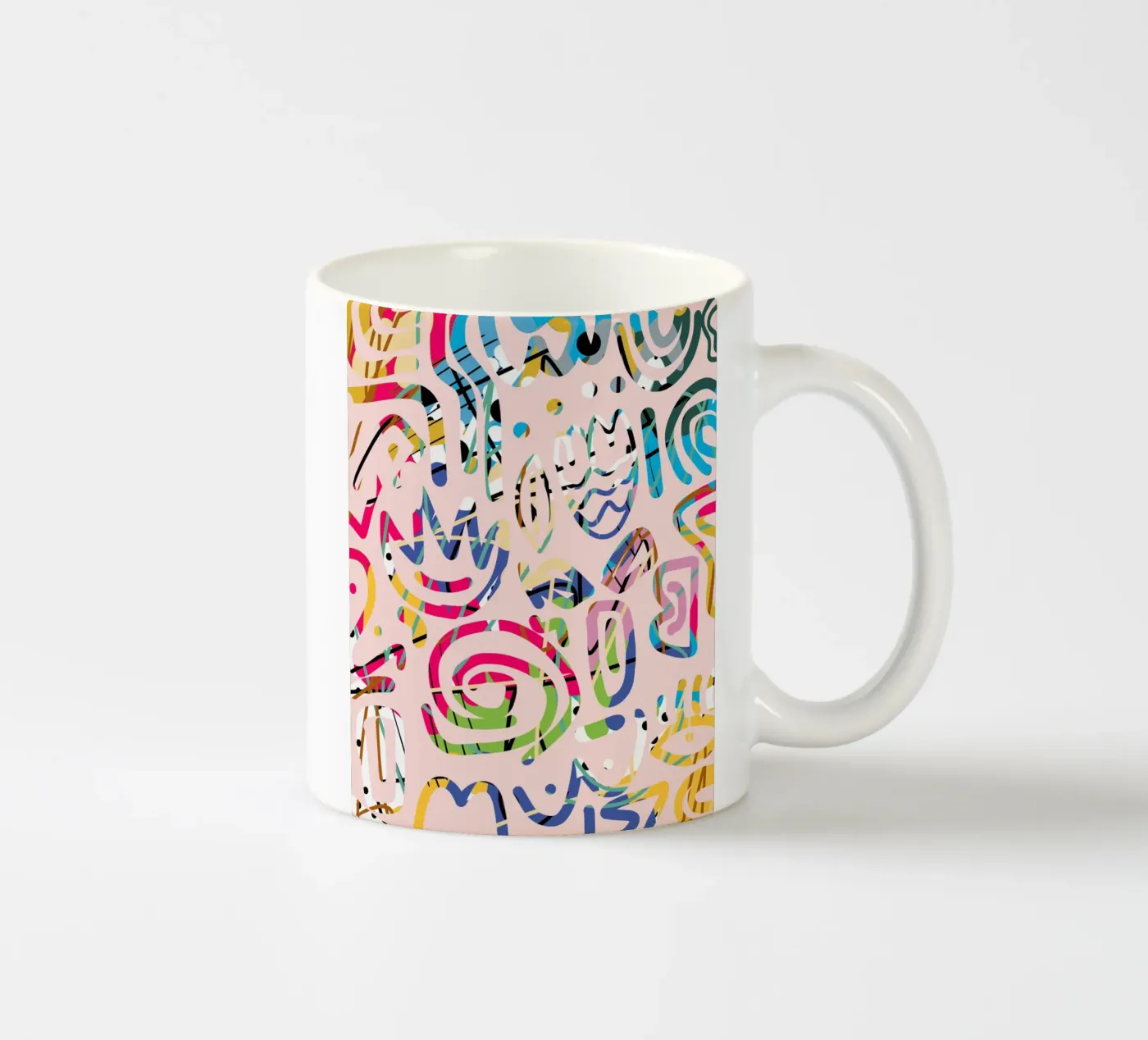 Graffiti scribble ceramic mug by Little Dean