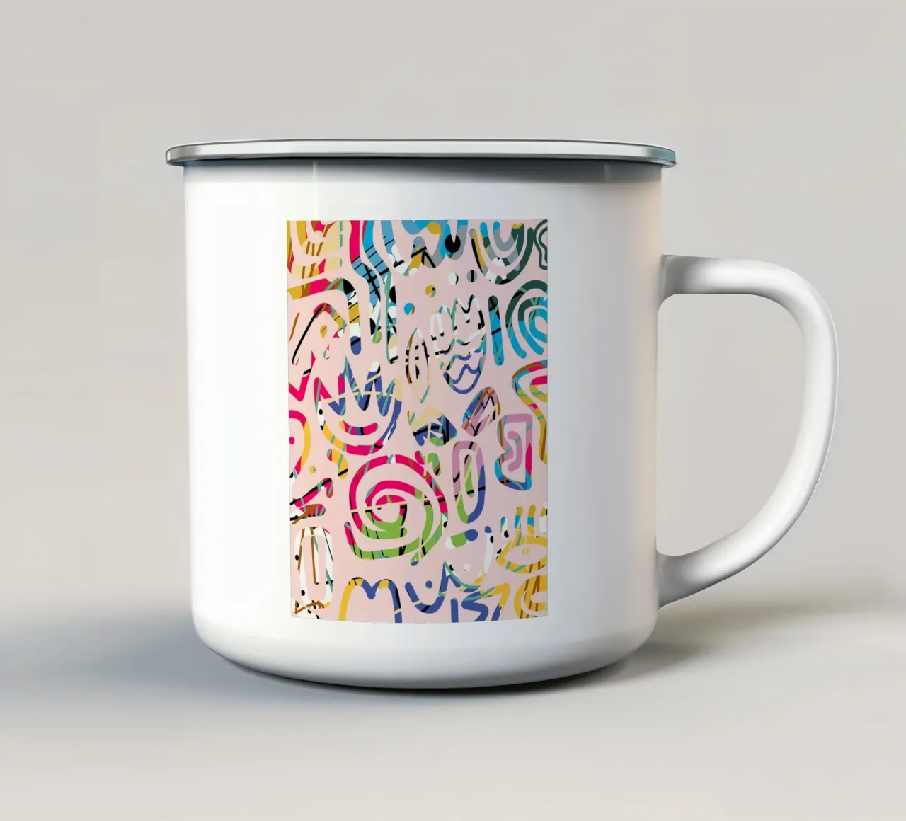 Graffiti scribble tazza in smalto da Little Dean