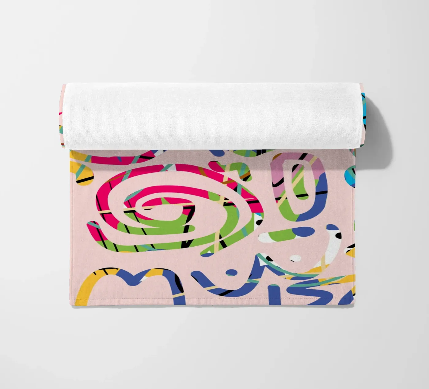 Graffiti scribble Strandtuch von Little Dean