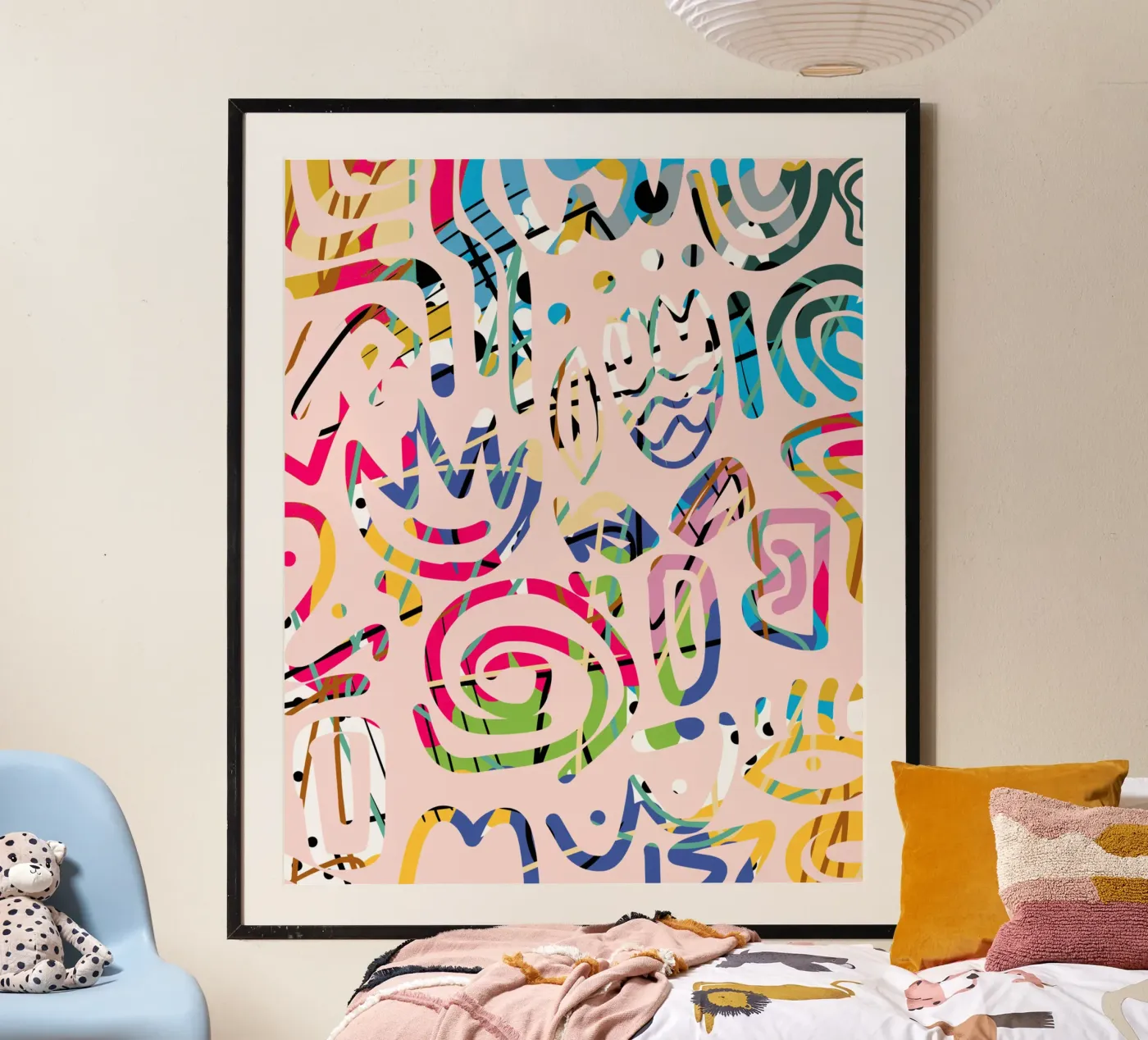 Graffiti scribble poster van Little Dean