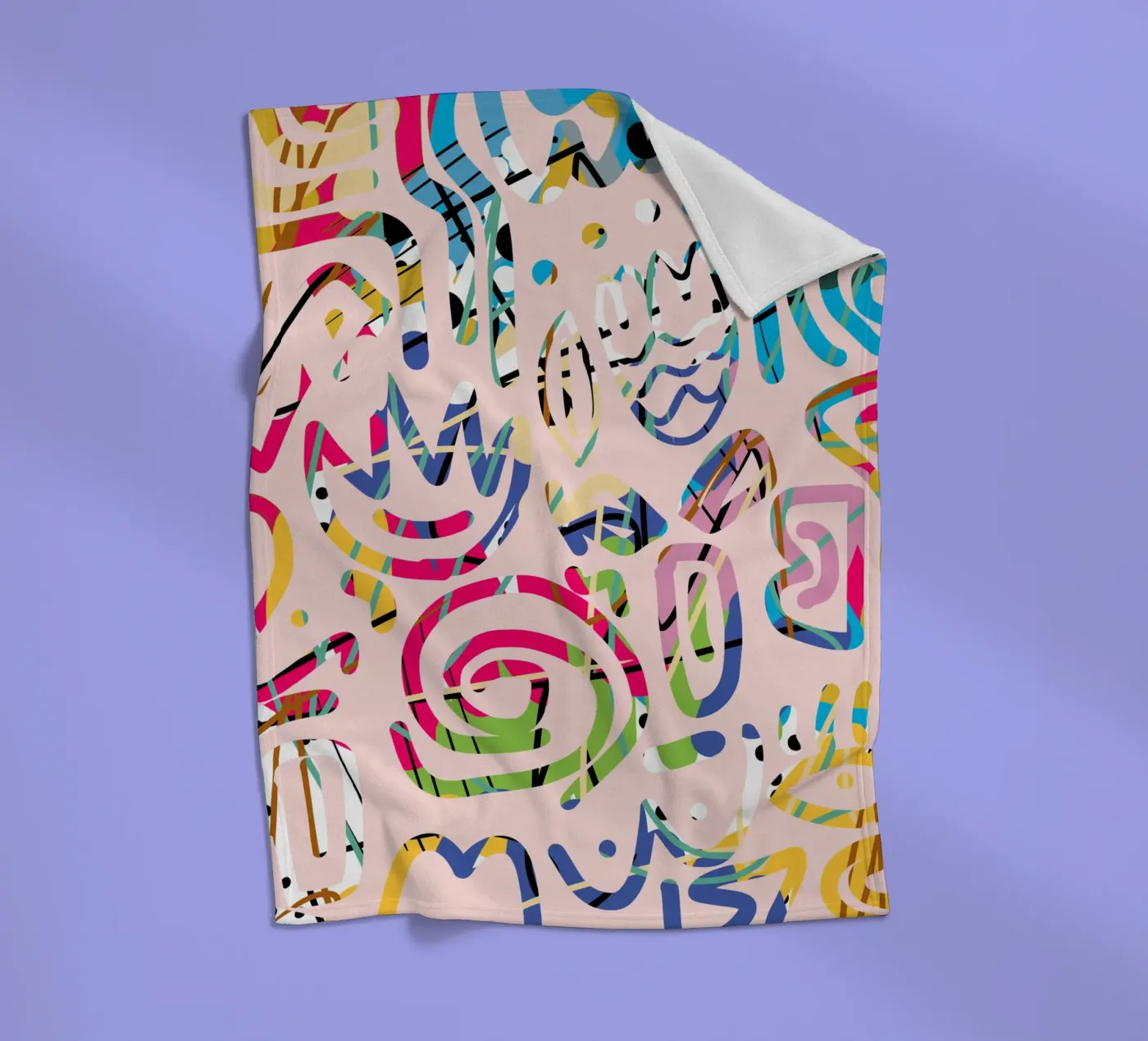 Graffiti gribouillé plaid polaire de Little Dean