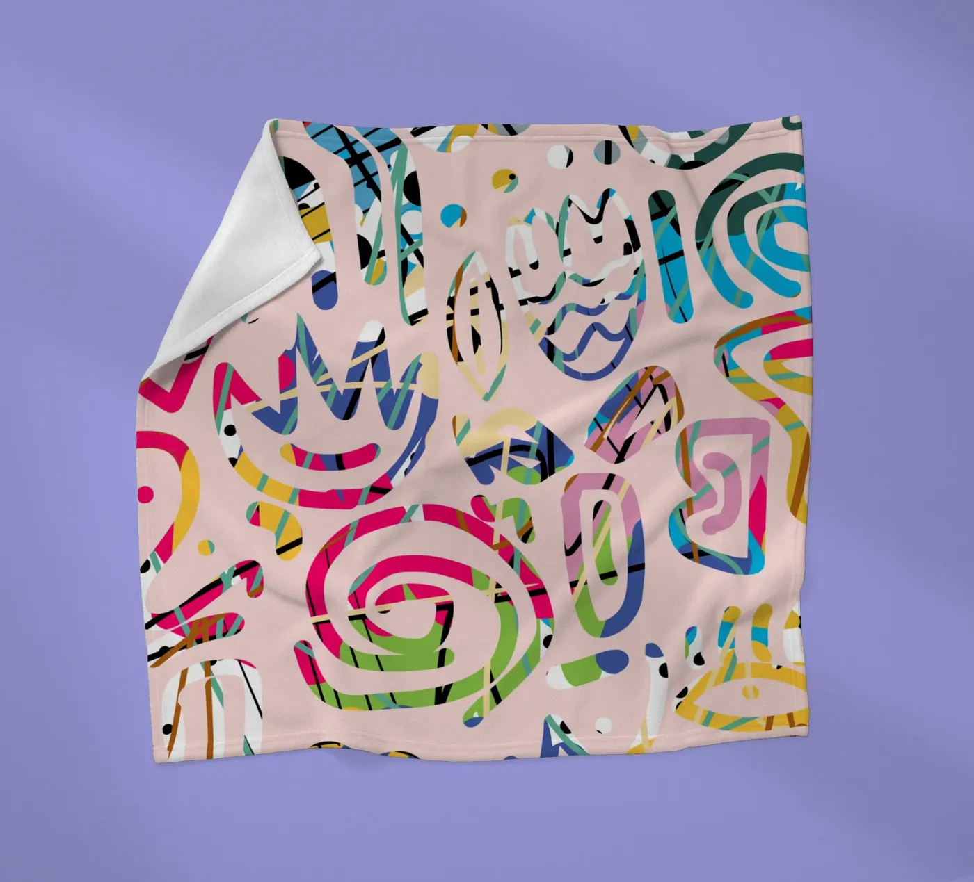 Graffiti gribouillé plaid polaire de Little Dean