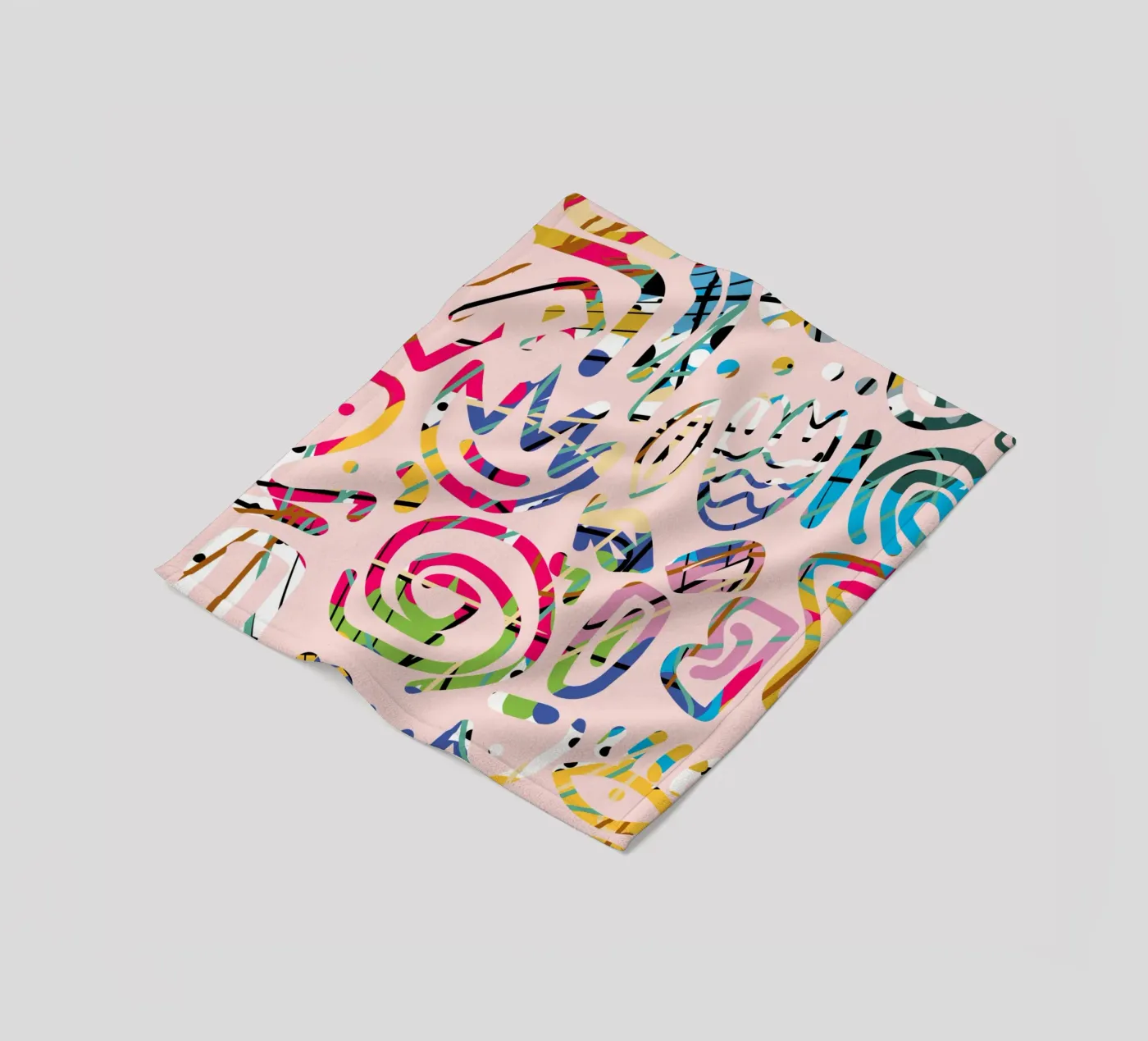 Graffiti gribouillé plaid polaire de Little Dean