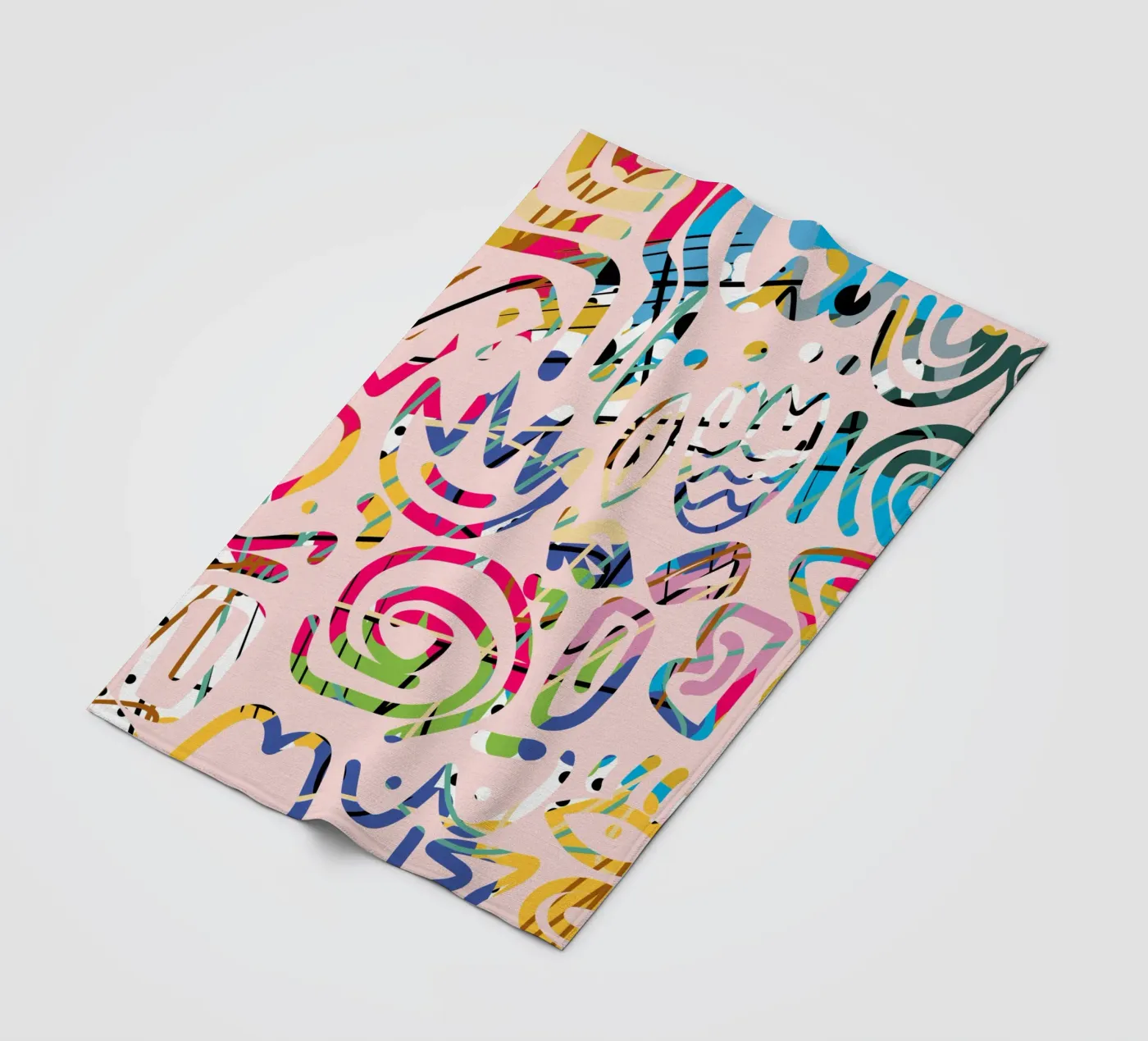 Graffiti gribouillé plaid polaire de Little Dean