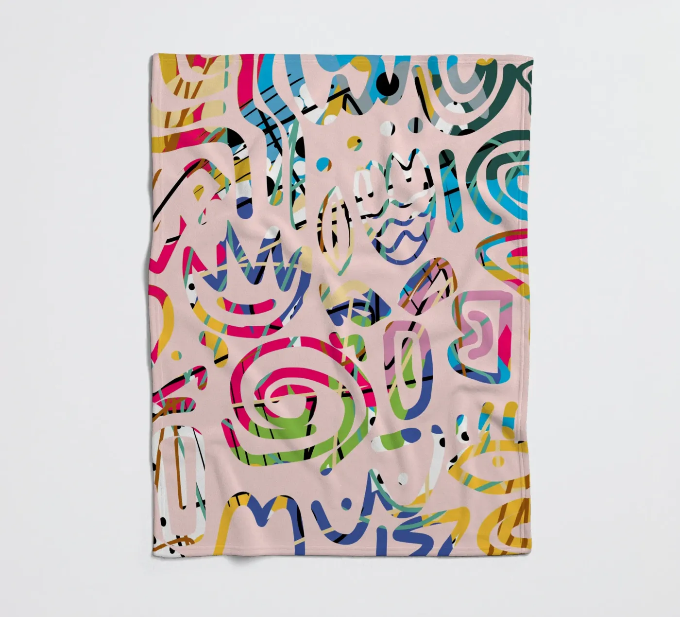 Graffiti gribouillé plaid polaire de Little Dean