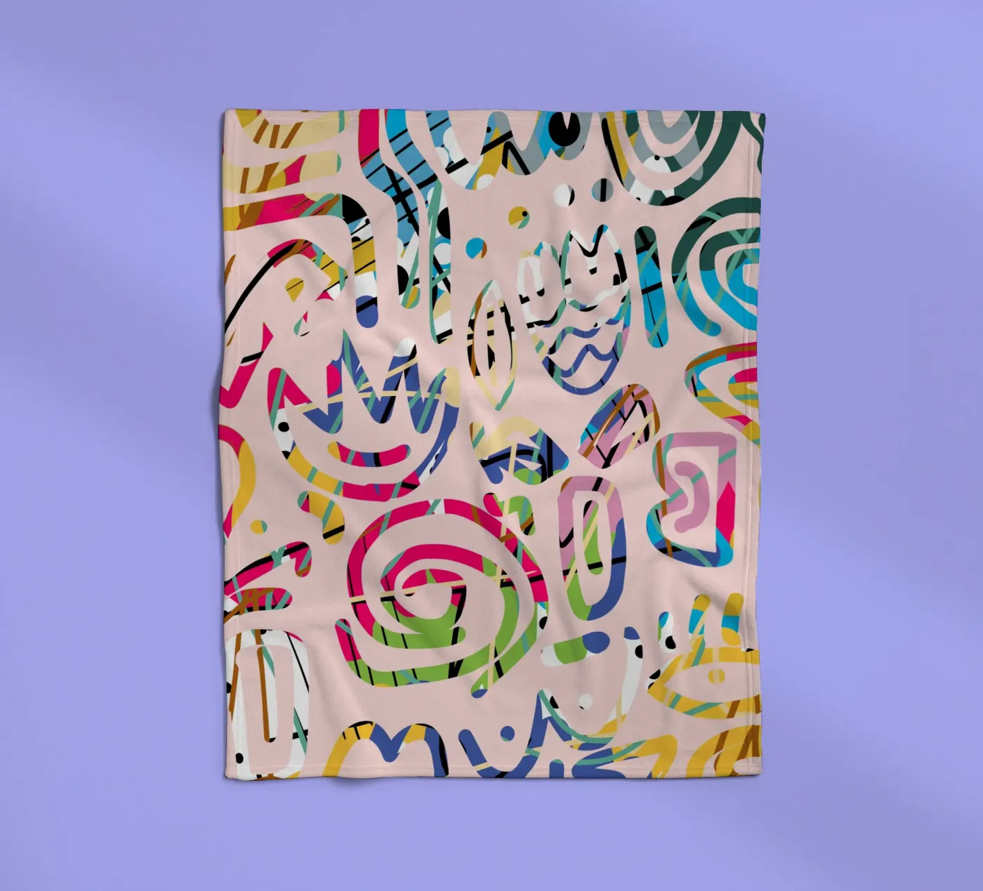 Graffiti gribouillé plaid polaire de Little Dean