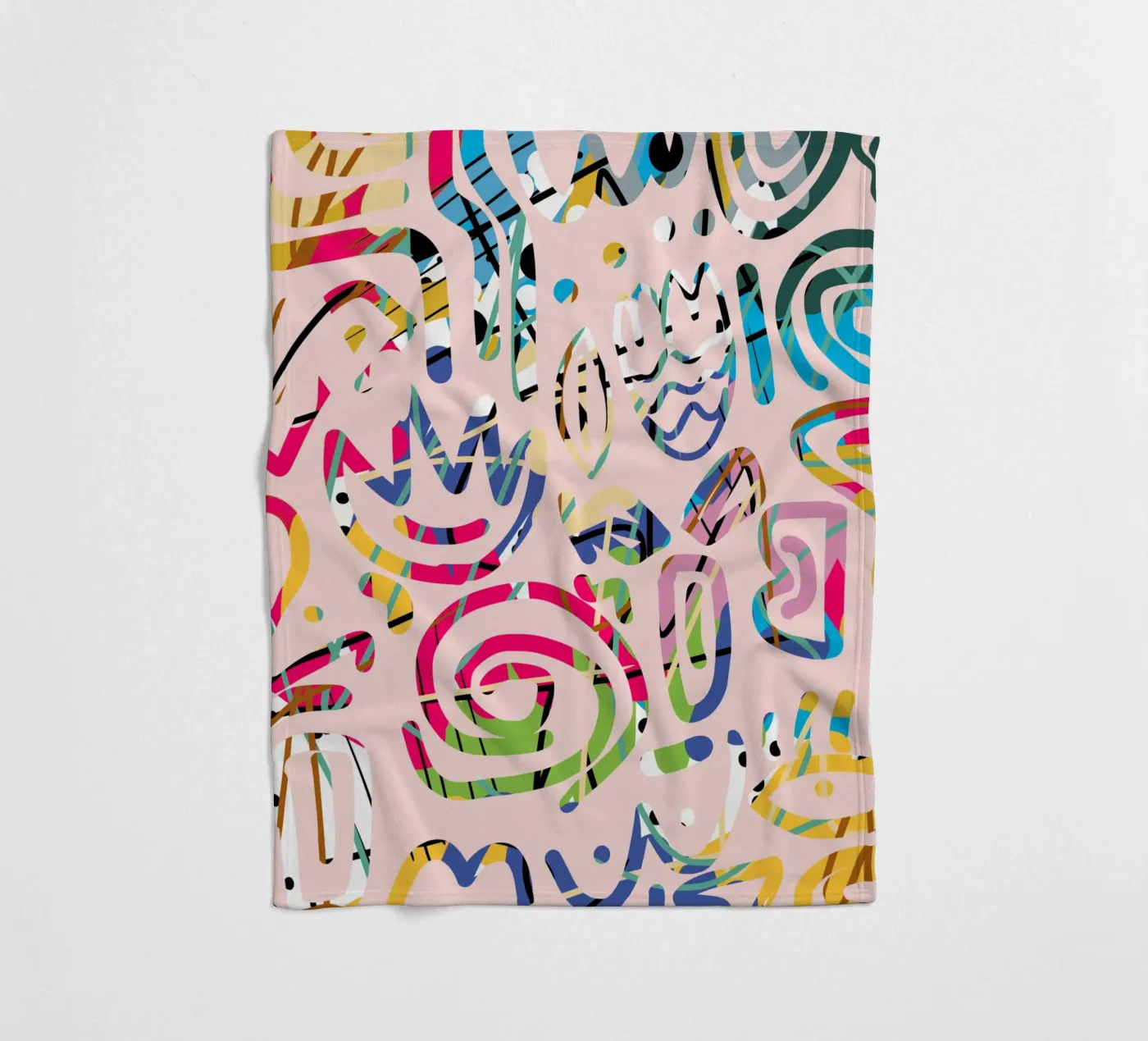 Graffiti gribouillé plaid polaire de Little Dean