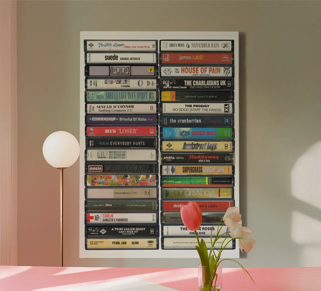 Stampa dei singoli degli anni '90 tela con Cornice a cassetta da MrMustardPrints