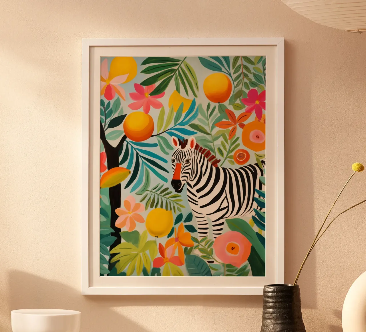 La zebra nel giardino di Rousseau poster con telaio in plastica da Autofocus