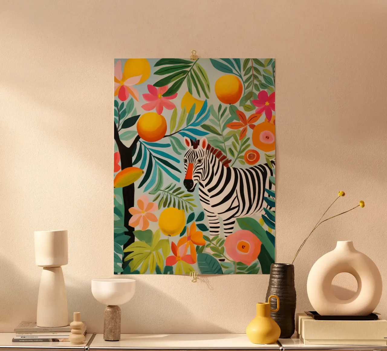 La zebra nel giardino di Rousseau poster con telaio in plastica da Autofocus