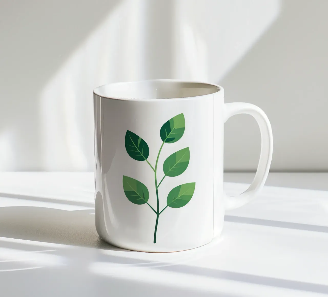 Tak - Zuivere 2D vector keramische mok van Botanical Gallery