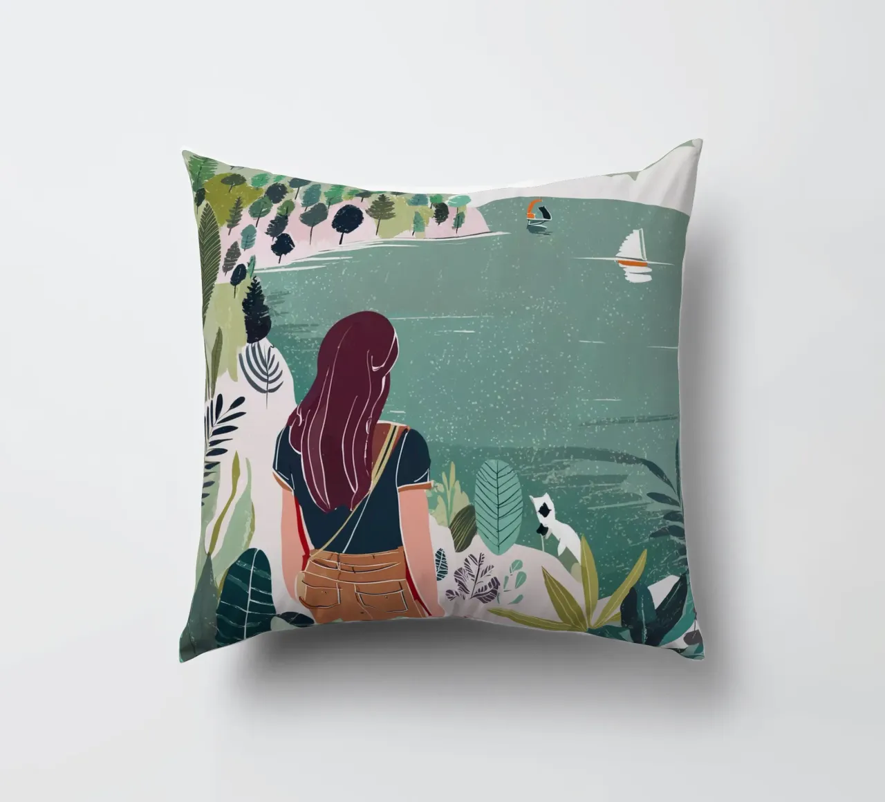In riva al mare: Natura, viaggio, avventura Stampa d'arte cuscino da Hightown Design