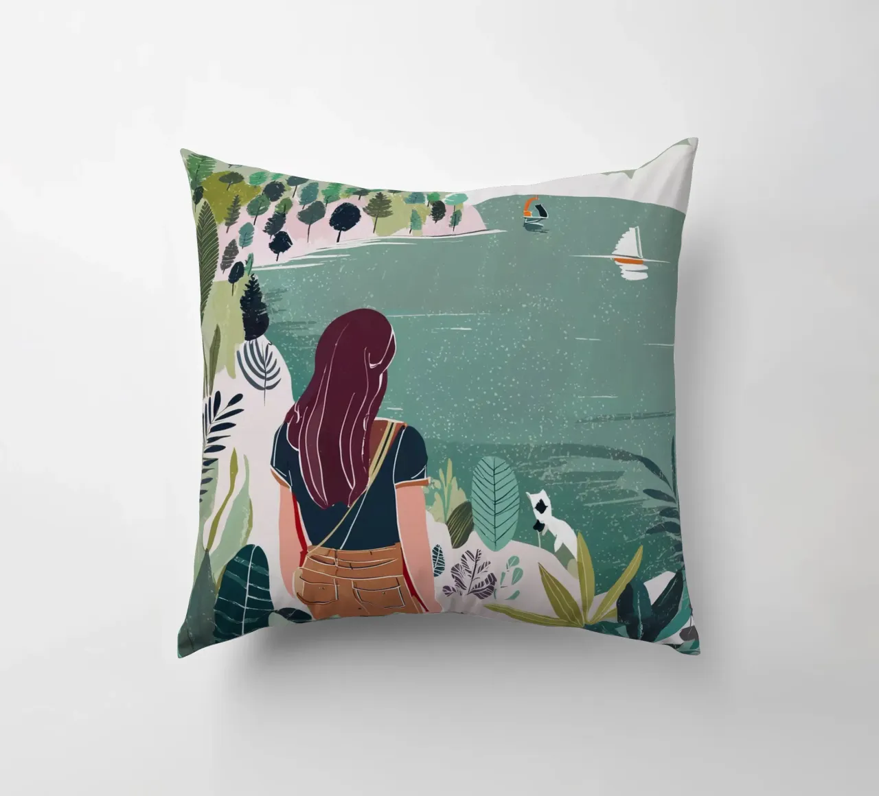 In riva al mare: Natura, viaggio, avventura Stampa d'arte cuscino da Hightown Design