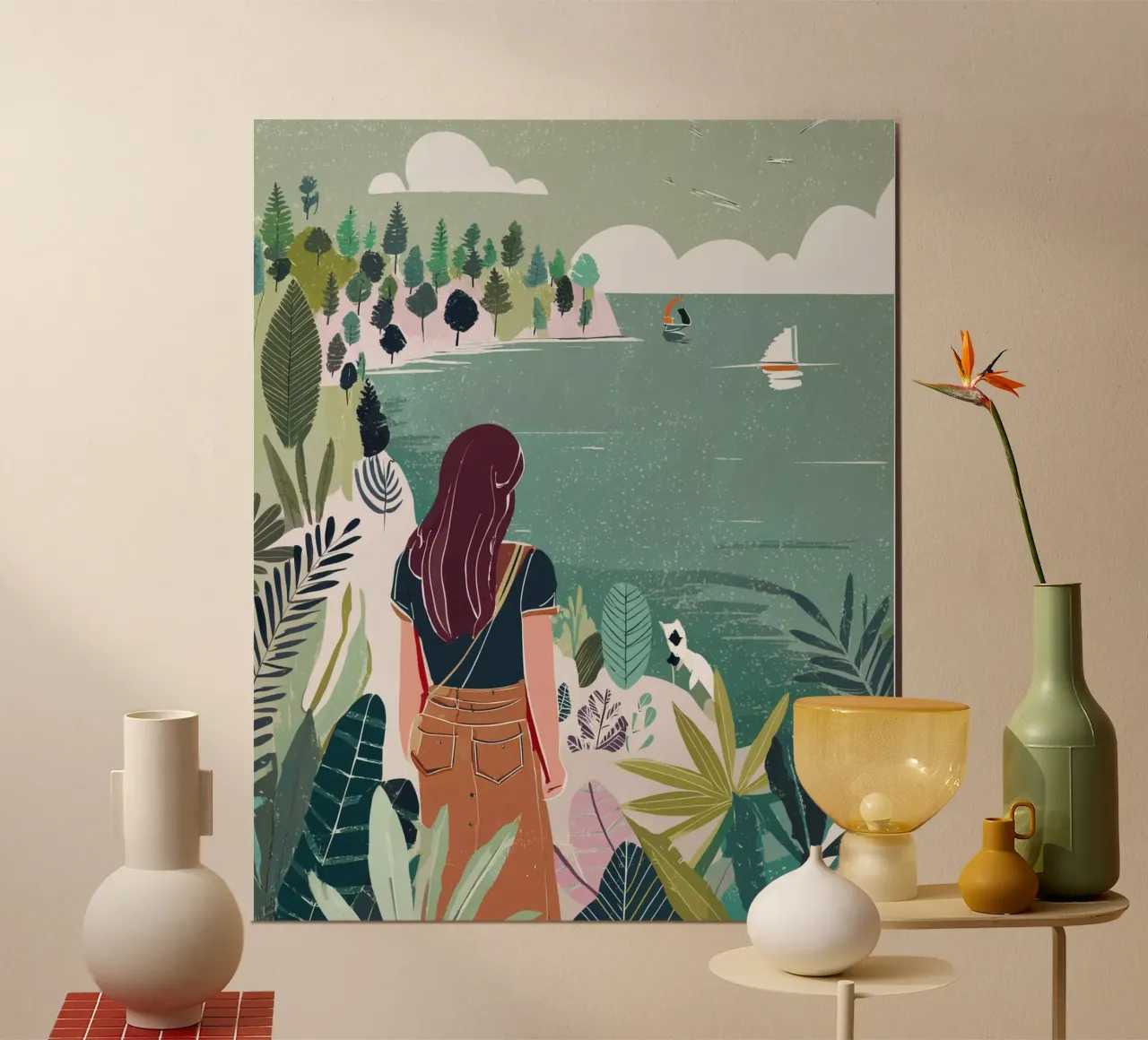 In riva al mare: Natura, viaggio, avventura Stampa d'arte poster con telaio in alluminio da Hightown Design