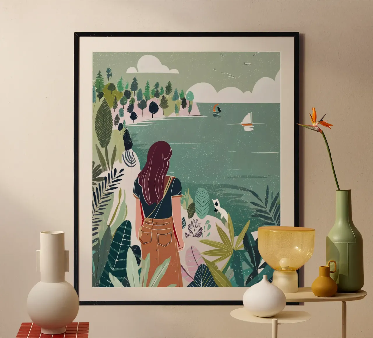 In riva al mare: Natura, viaggio, avventura Stampa d'arte poster con telaio in alluminio da Hightown Design