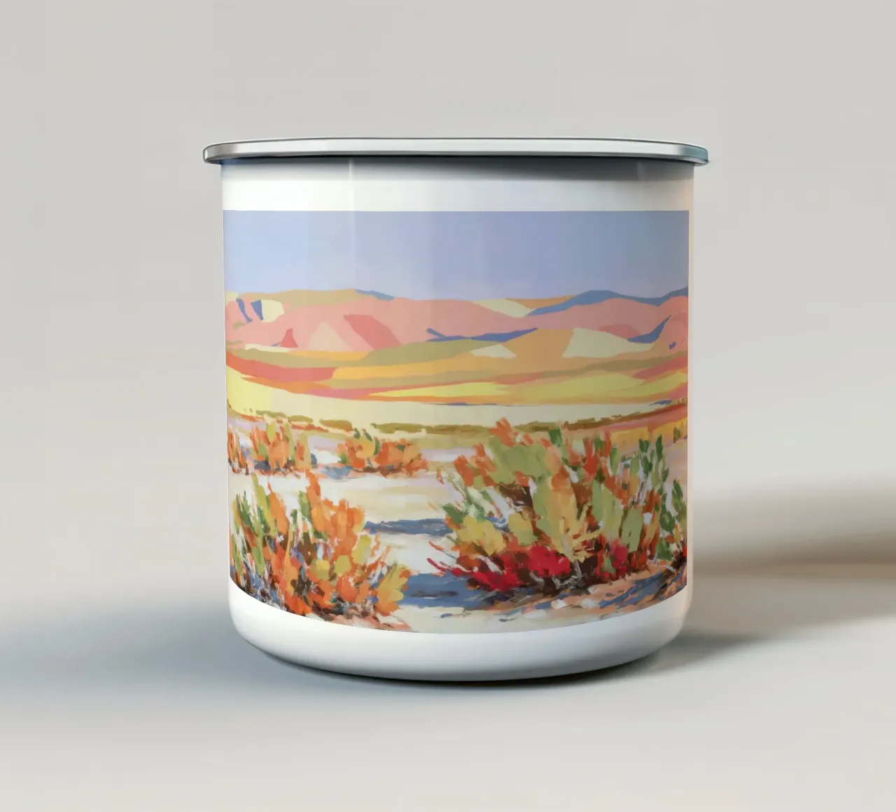 Pianure desertiche bruciate dal sole tazza in smalto da Angkasa Mist