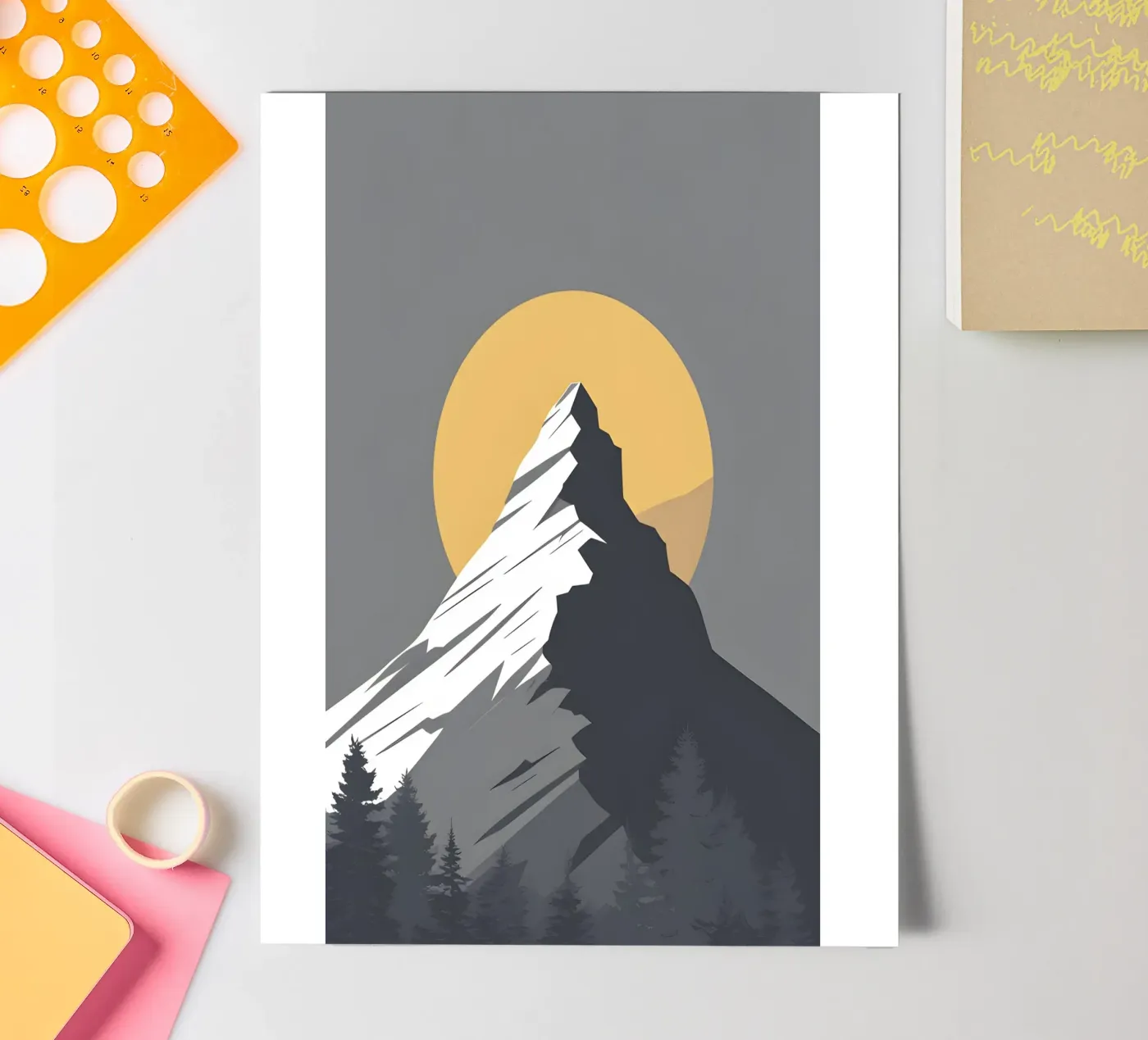 Mountain - Zero Shadow sticker sheet by LIFESTYLE OBJECTS