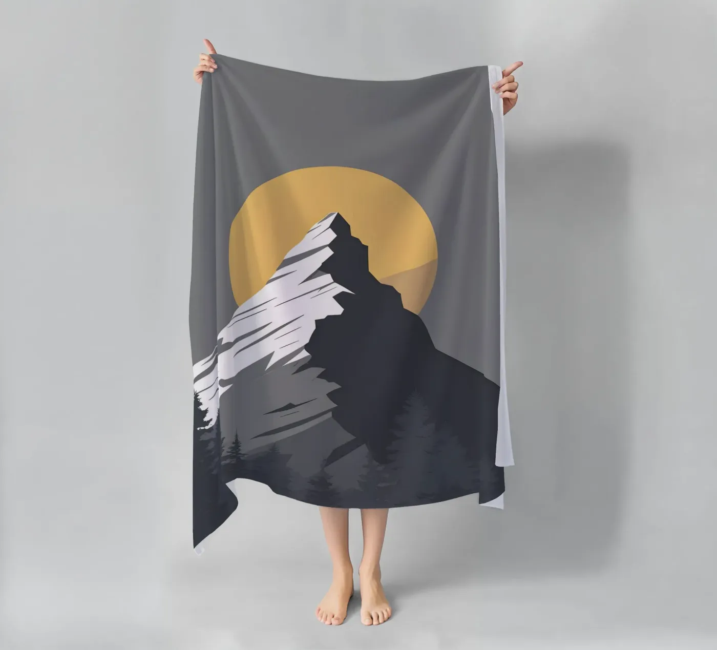 Berg - Schaduw nul strandhanddoek van LIFESTYLE OBJECTS