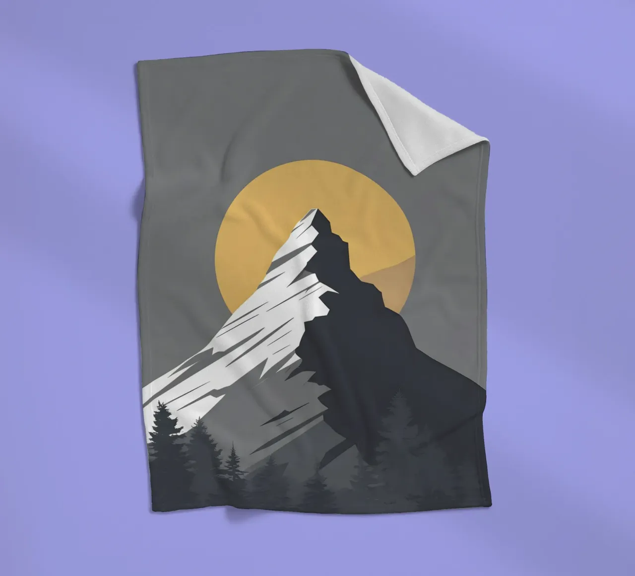 Berg - Null Schatten Fleecedecke von LIFESTYLE OBJECTS