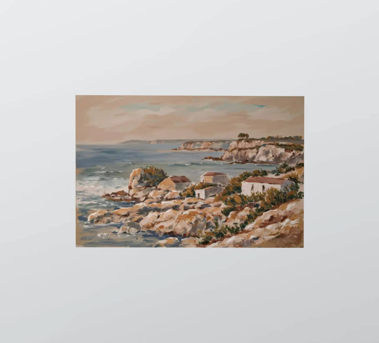 Vue du rivage rocheux autocollant de Angkasa Mist