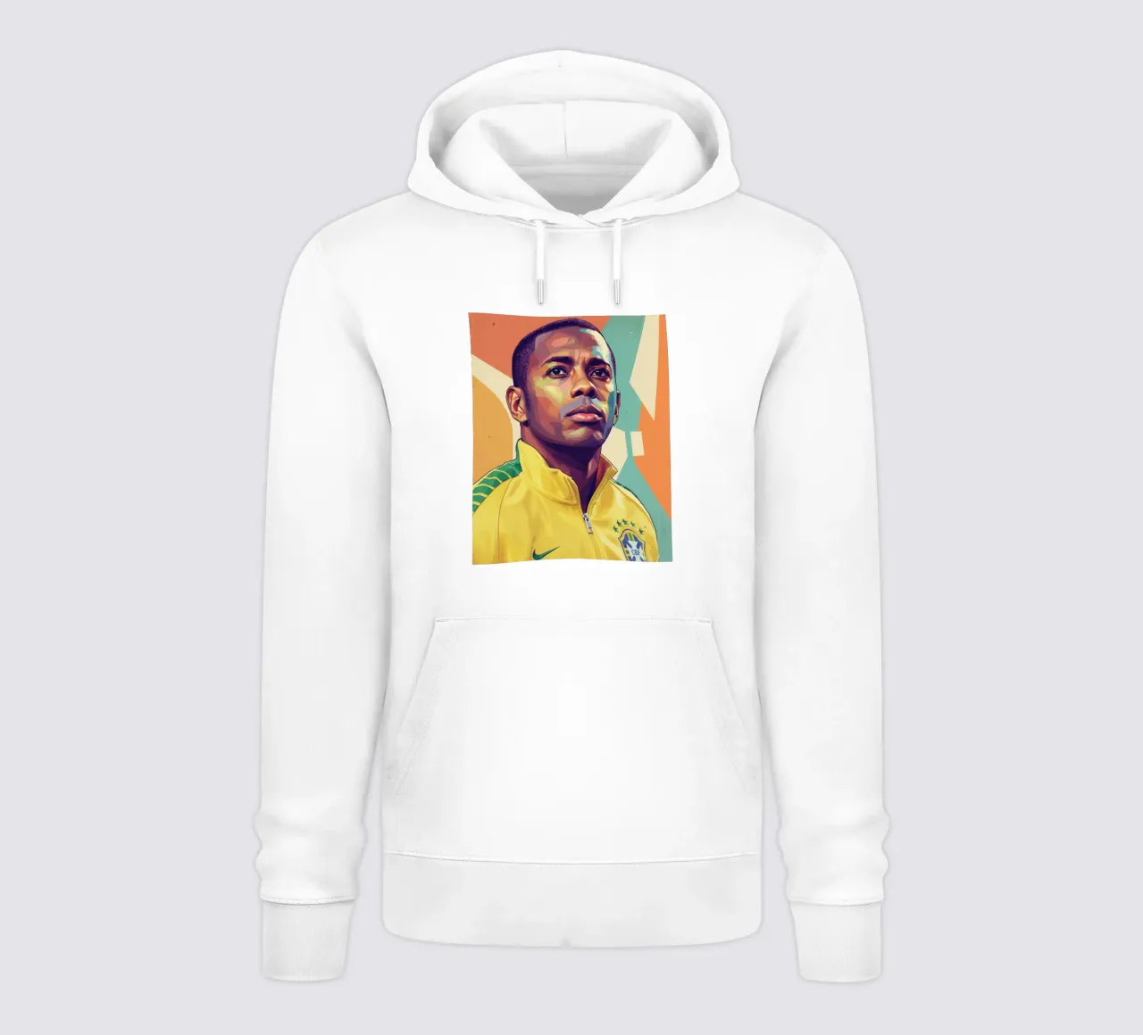 Ritratto pop art di Robinho felpa con cappuccio da Hantamrata