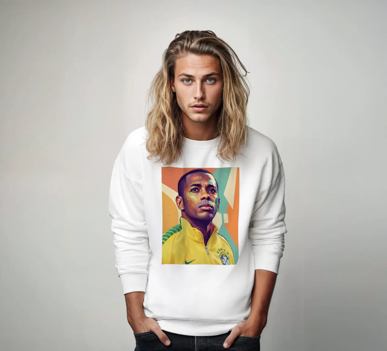 Ritratto pop art di Robinho felpa da Hantamrata