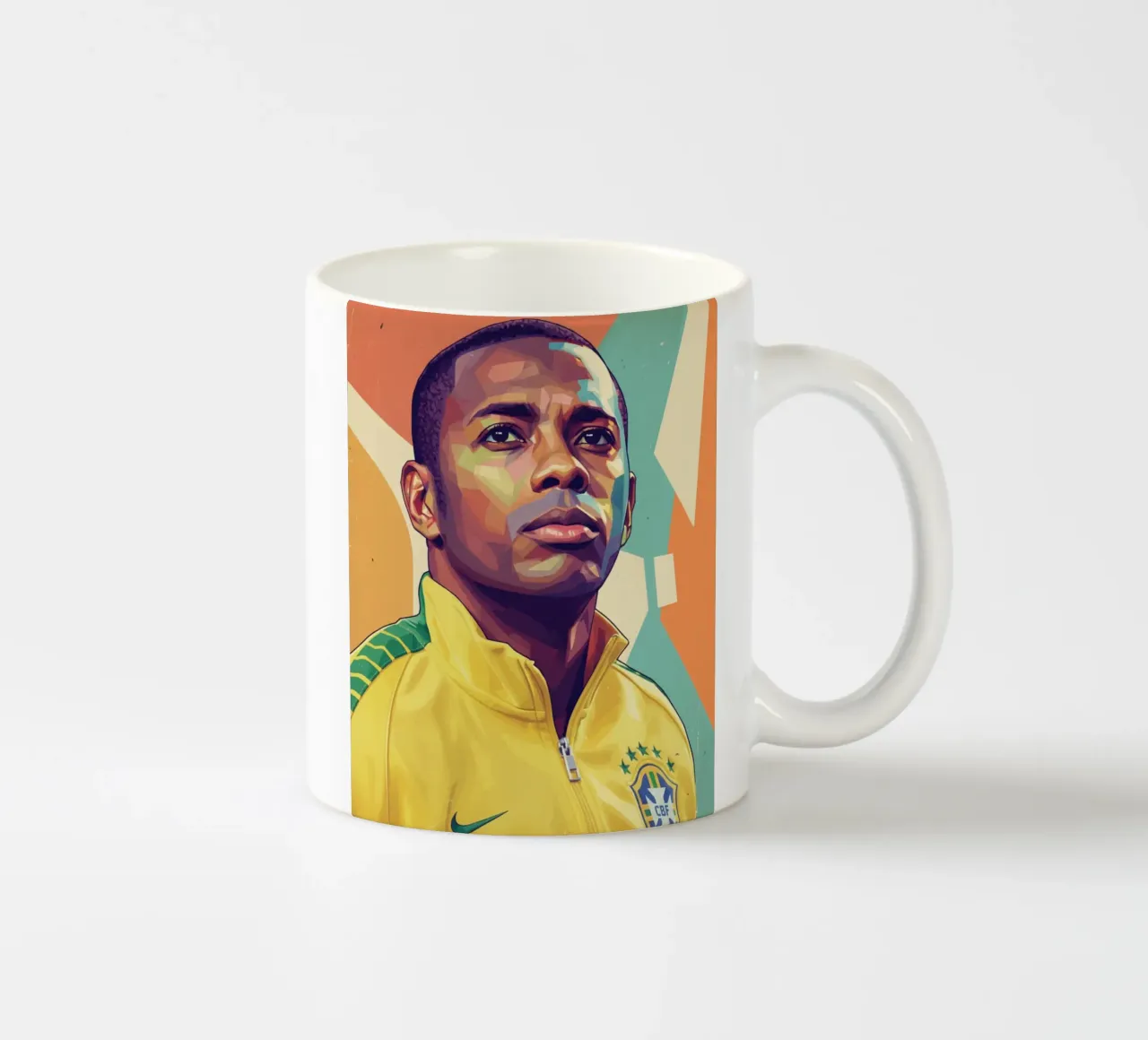 Ritratto pop art di Robinho tazza in ceramica da Hantamrata