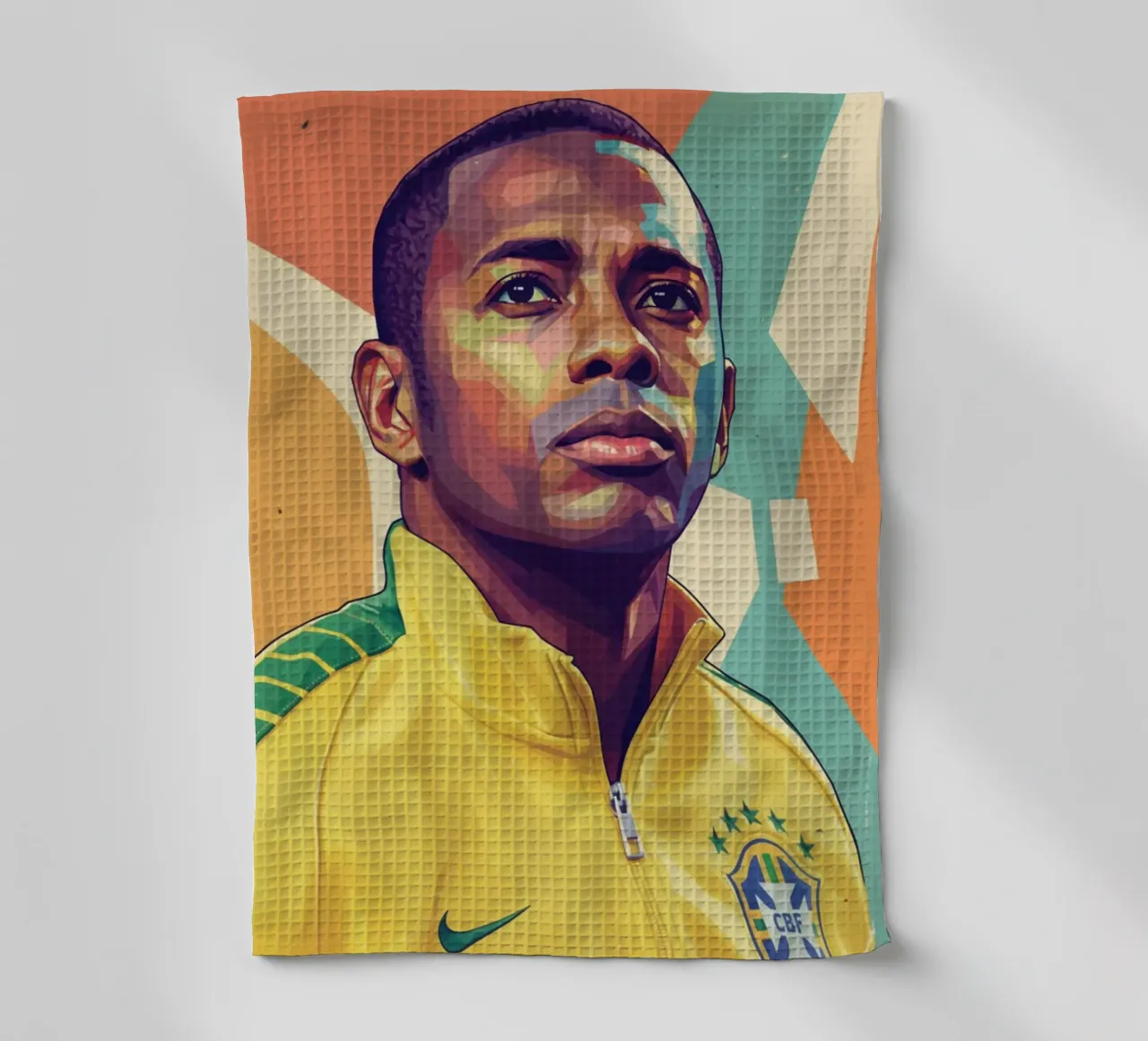 Portrait pop art de Robinho torchon de Hantamrata