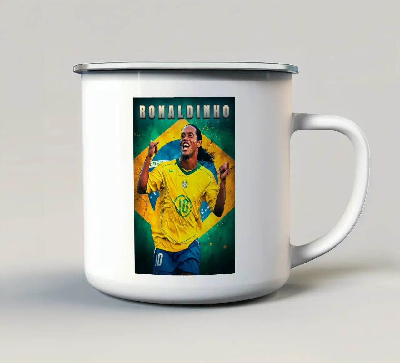 Ronaldinho prima squadra tazza in smalto da Lembayung art