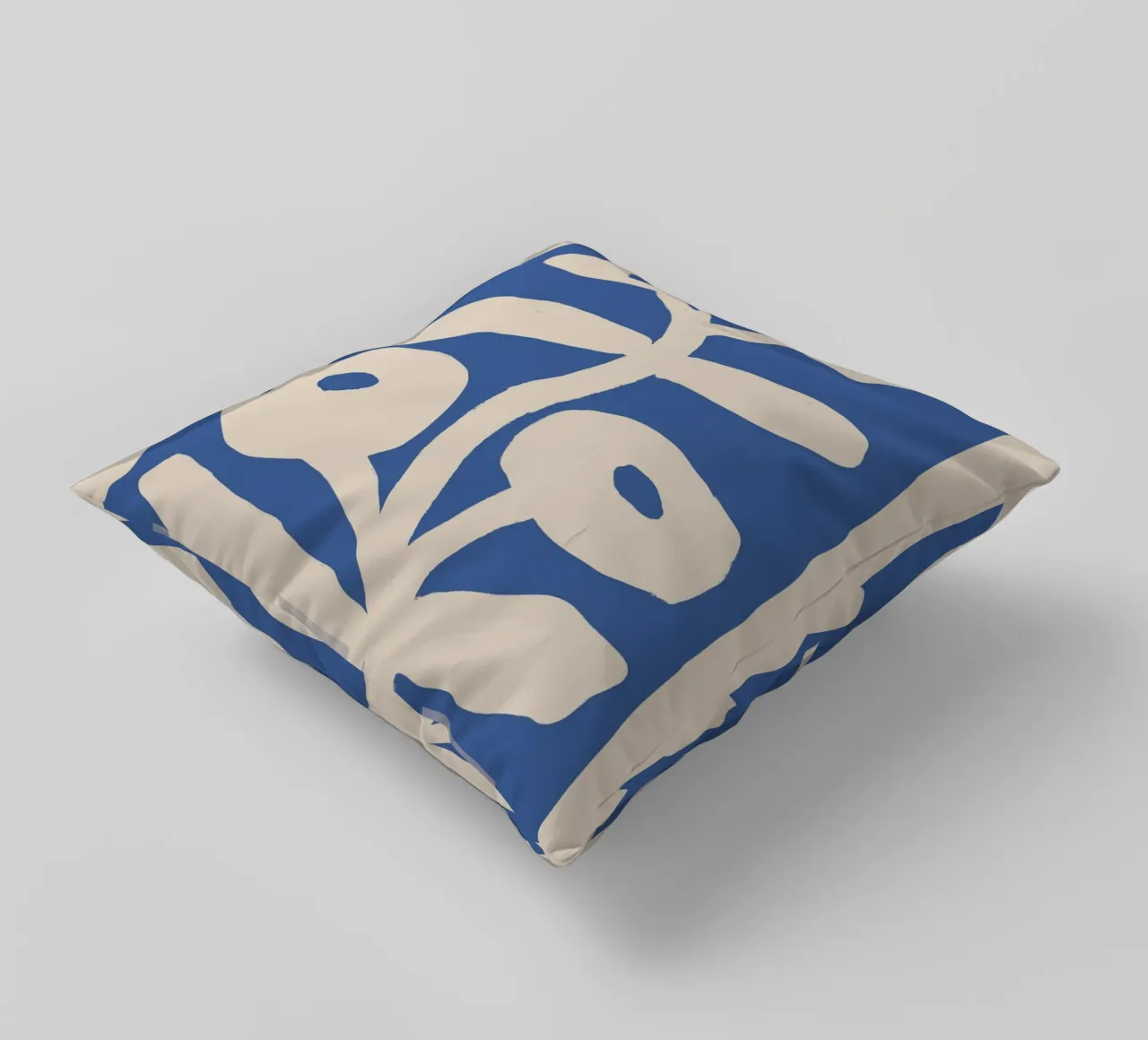 Blu astratto floreale botanico cuscino da Melloi Art Print