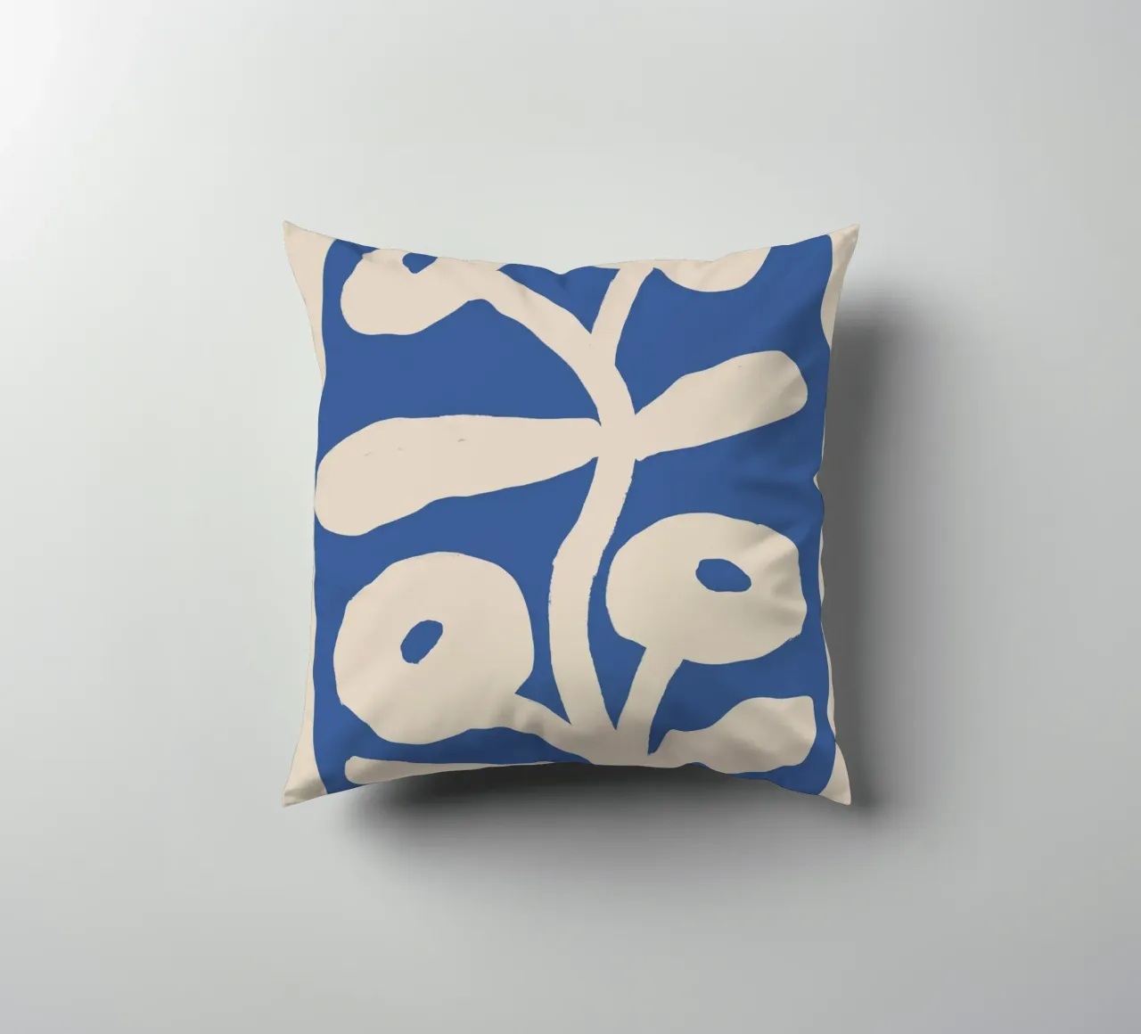 Blu astratto floreale botanico cuscino da Melloi Art Print