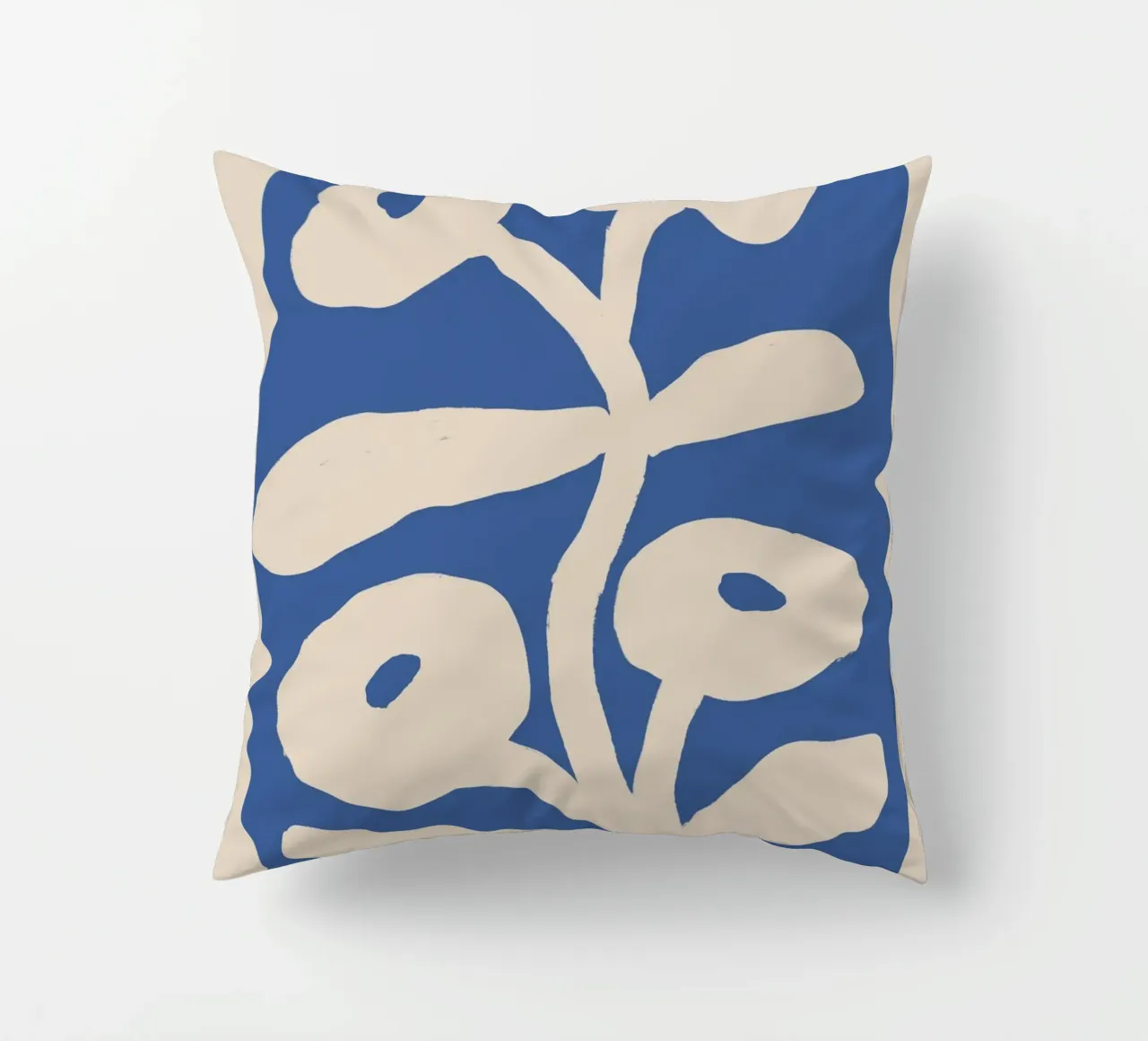 Blu astratto floreale botanico cuscino da Melloi Art Print