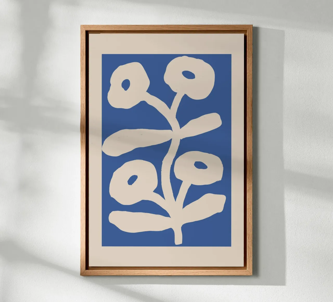 Blu astratto floreale botanico alluminio dibond da Melloi Art Print