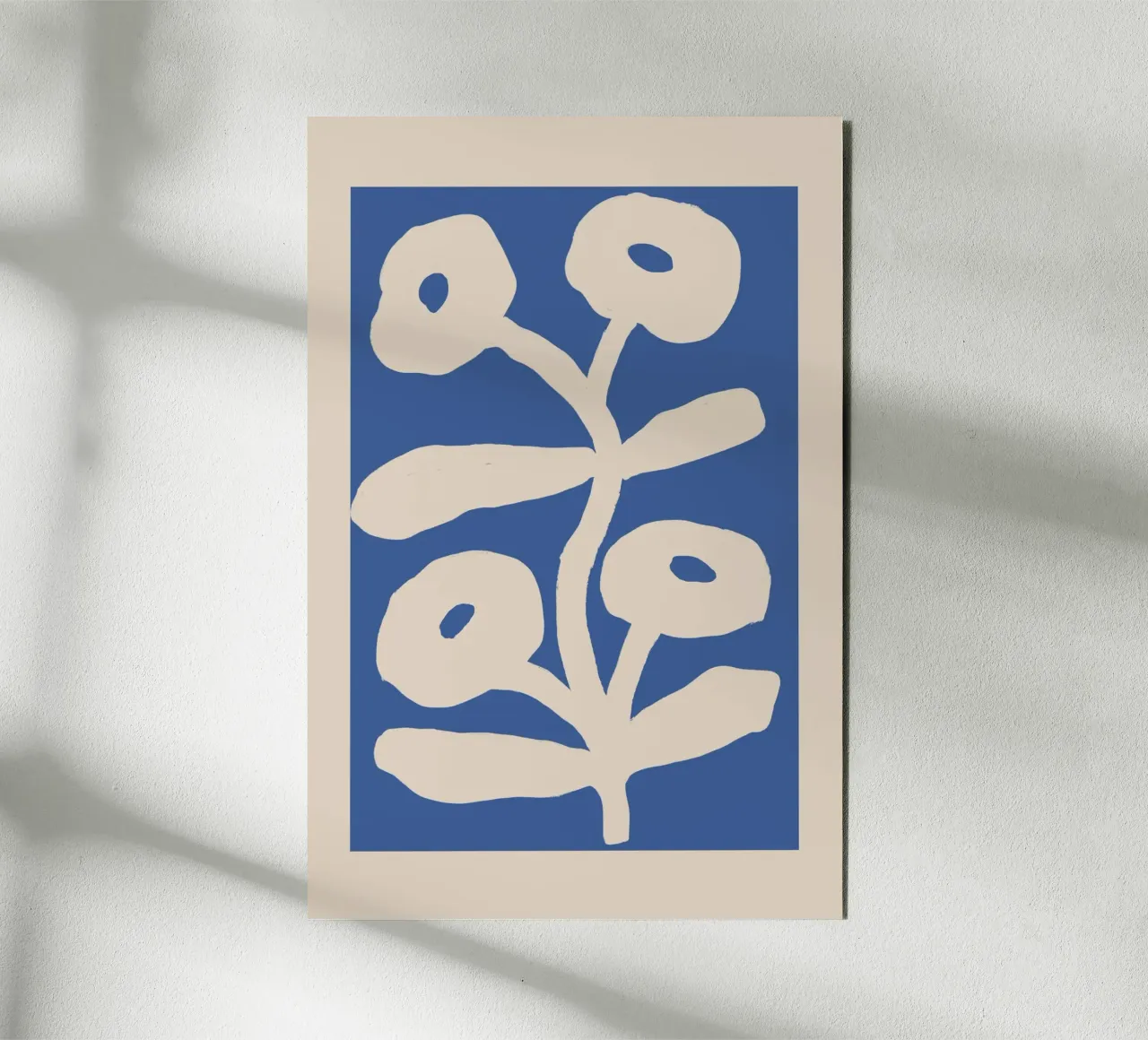 Blu astratto floreale botanico alluminio dibond da Melloi Art Print