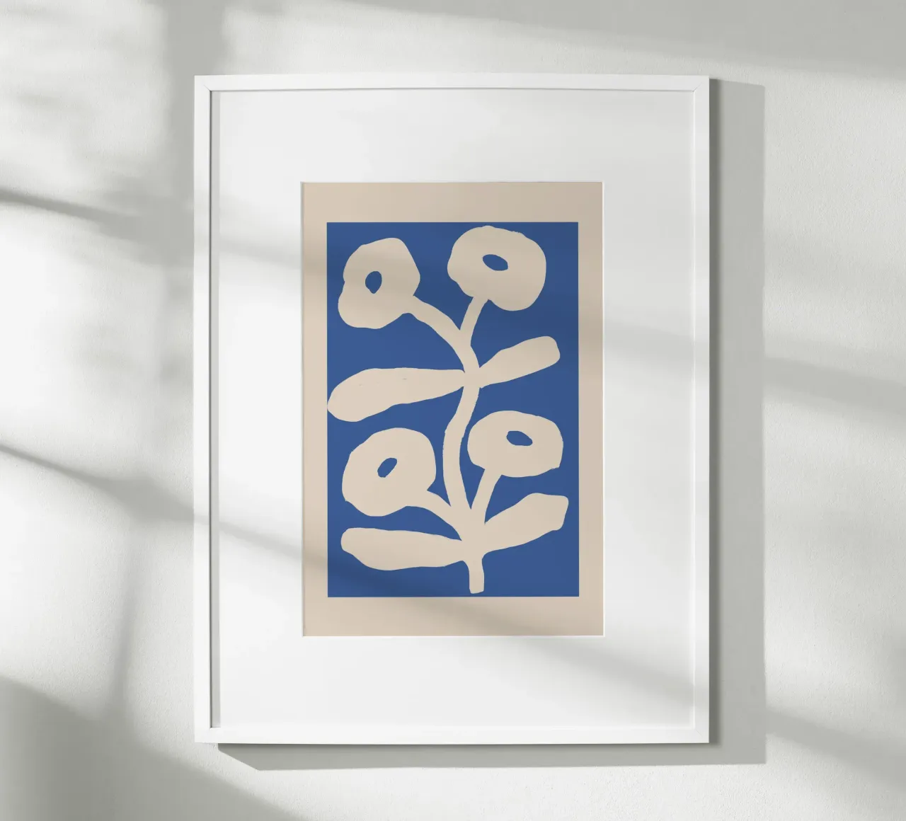Blu astratto floreale botanico carta hahnemühle da Melloi Art Print