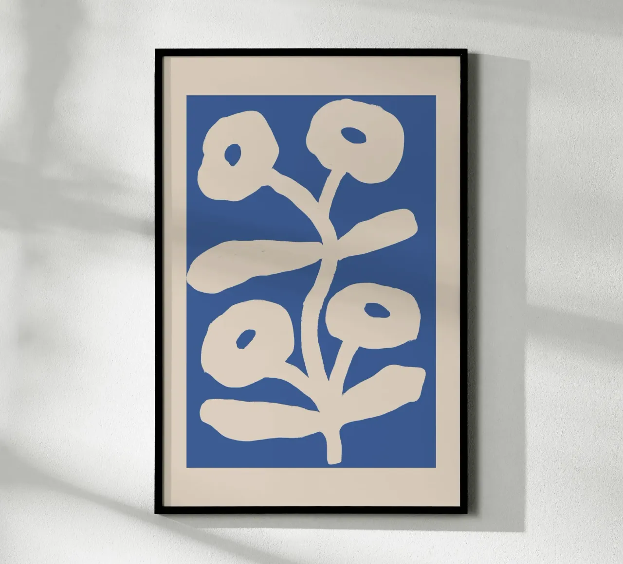 Blu astratto floreale botanico carta hahnemühle da Melloi Art Print